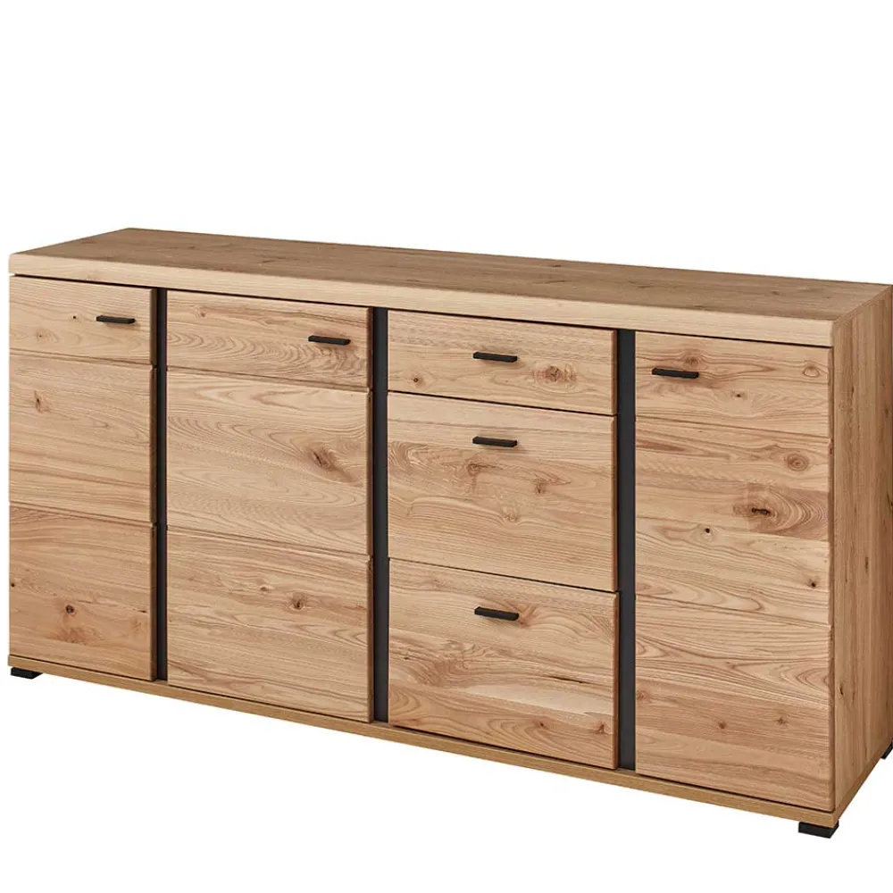 Wohnen Sideboards<170x86x42 Teilmassives Sideboard mit Metallgriffen - Latenda