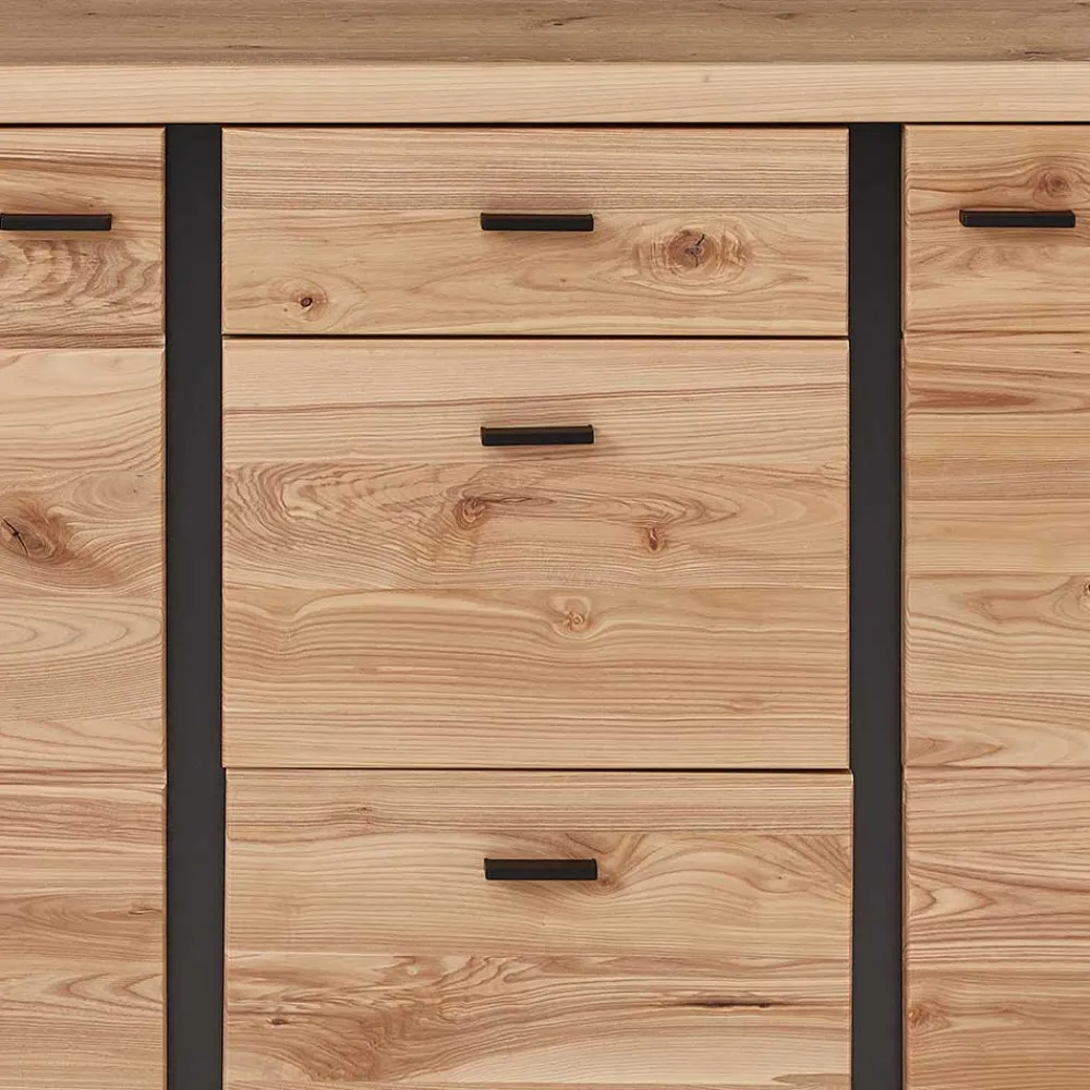 Wohnen Sideboards<170x86x42 Teilmassives Sideboard mit Metallgriffen - Latenda