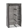 Wohnen Regale<96x170x50 Textil Kleiderschrank in Grau - Leo
