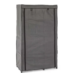 Wohnen Regale<96x170x50 Textil Kleiderschrank in Grau - Leo