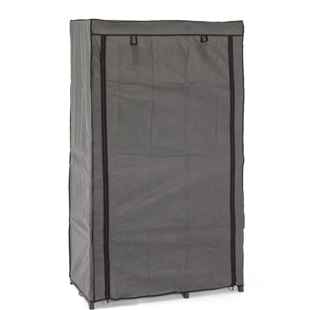 Wohnen Regale<96x170x50 Textil Kleiderschrank in Grau - Leo