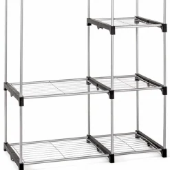 Wohnen Regale<96x170x50 Textil Kleiderschrank in Grau - Leo