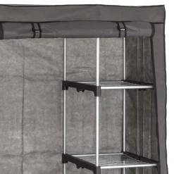 Wohnen Regale<96x170x50 Textil Kleiderschrank in Grau - Leo