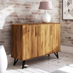 Wohnen Sideboards<136x100x45 Türen-Kommode aus Wildeiche & Stahl - Mandirov