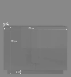 Wohnen Sideboards<121x90x44 2-türige Kommode auf Sockel - Kerym