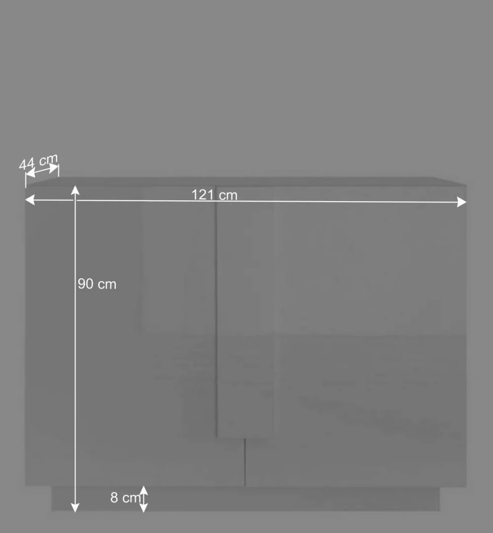 Wohnen Sideboards<121x90x44 2-türige Kommode auf Sockel - Kerym