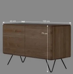 Wohnen Sideboards<120x75x40 2-türige Kommode aus Eiche geschliffen - Bakaras