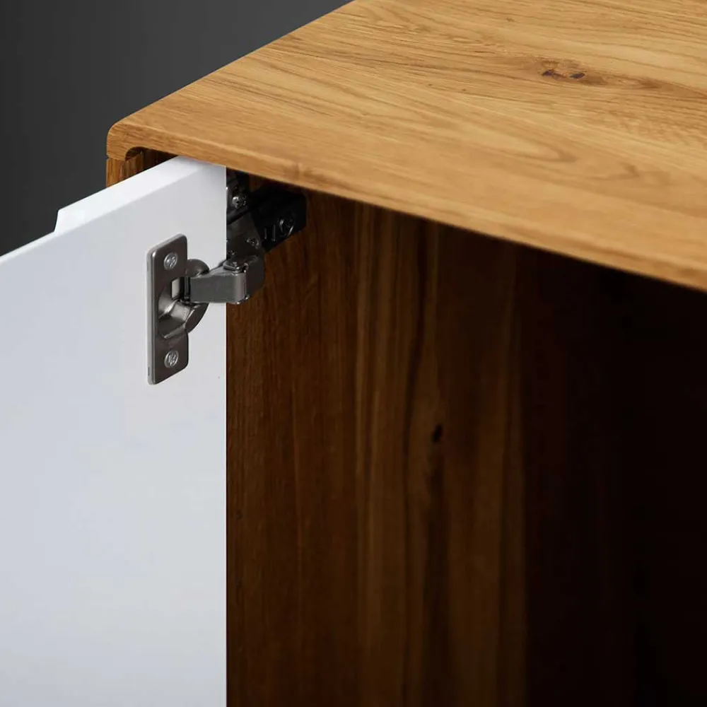 Wohnen Lowboards<134x63x40 3-türige Kommode aus Wildeiche Natur - Diesta