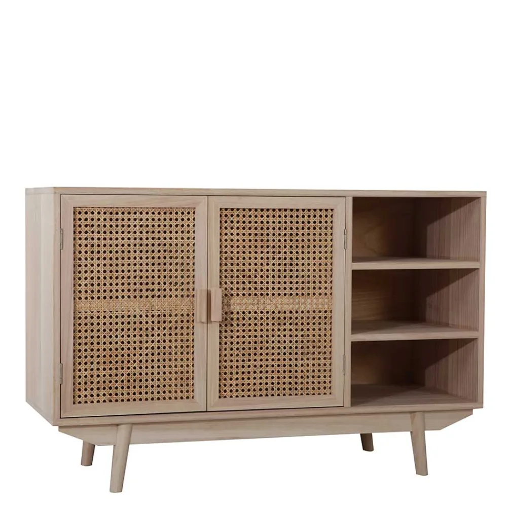 Wohnen Tv & Hifi-Möbel|Lowboards<100x65x36 2-türige Kommode mit drei offenen Fächern - Oncinasa
