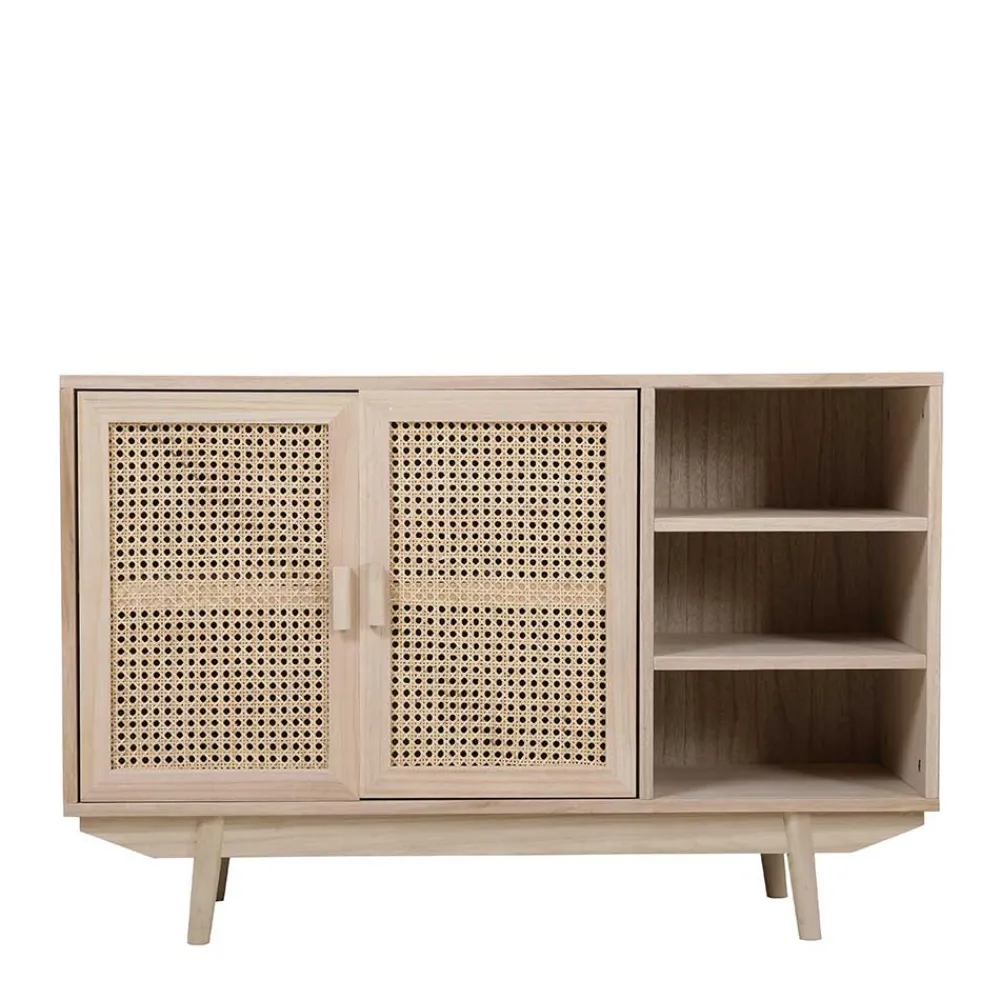 Wohnen Tv & Hifi-Möbel|Lowboards<100x65x36 2-türige Kommode mit drei offenen Fächern - Oncinasa