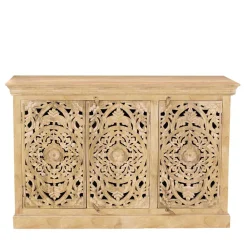 Wohnen Sideboards<140x90x40 3-türige Kommode mit Schnitzerei - Runiasa