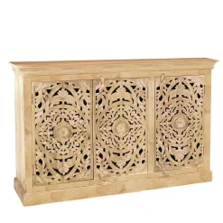 Wohnen Sideboards<140x90x40 3-türige Kommode mit Schnitzerei - Runiasa