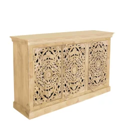 Wohnen Sideboards<140x90x40 3-türige Kommode mit Schnitzerei - Runiasa