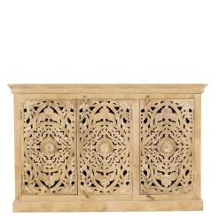 Wohnen Sideboards<140x90x40 3-türige Kommode mit Schnitzerei - Runiasa