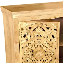 Wohnen Sideboards<140x90x40 3-türige Kommode mit Schnitzerei - Runiasa