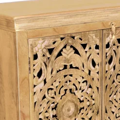 Wohnen Sideboards<140x90x40 3-türige Kommode mit Schnitzerei - Runiasa