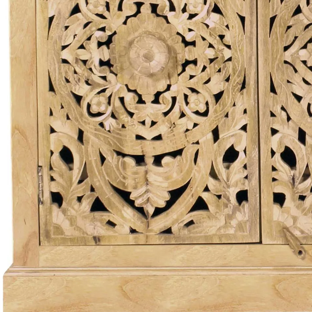 Wohnen Sideboards<140x90x40 3-türige Kommode mit Schnitzerei - Runiasa