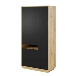 Wohnen Vitrinen<93x181x40 3-türige Schrank mit offenem Fach - Ilunas