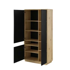 Wohnen Vitrinen<93x181x40 3-türige Schrank mit offenem Fach - Ilunas