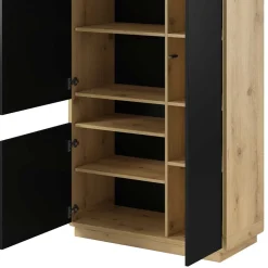 Wohnen Vitrinen<93x181x40 3-türige Schrank mit offenem Fach - Ilunas