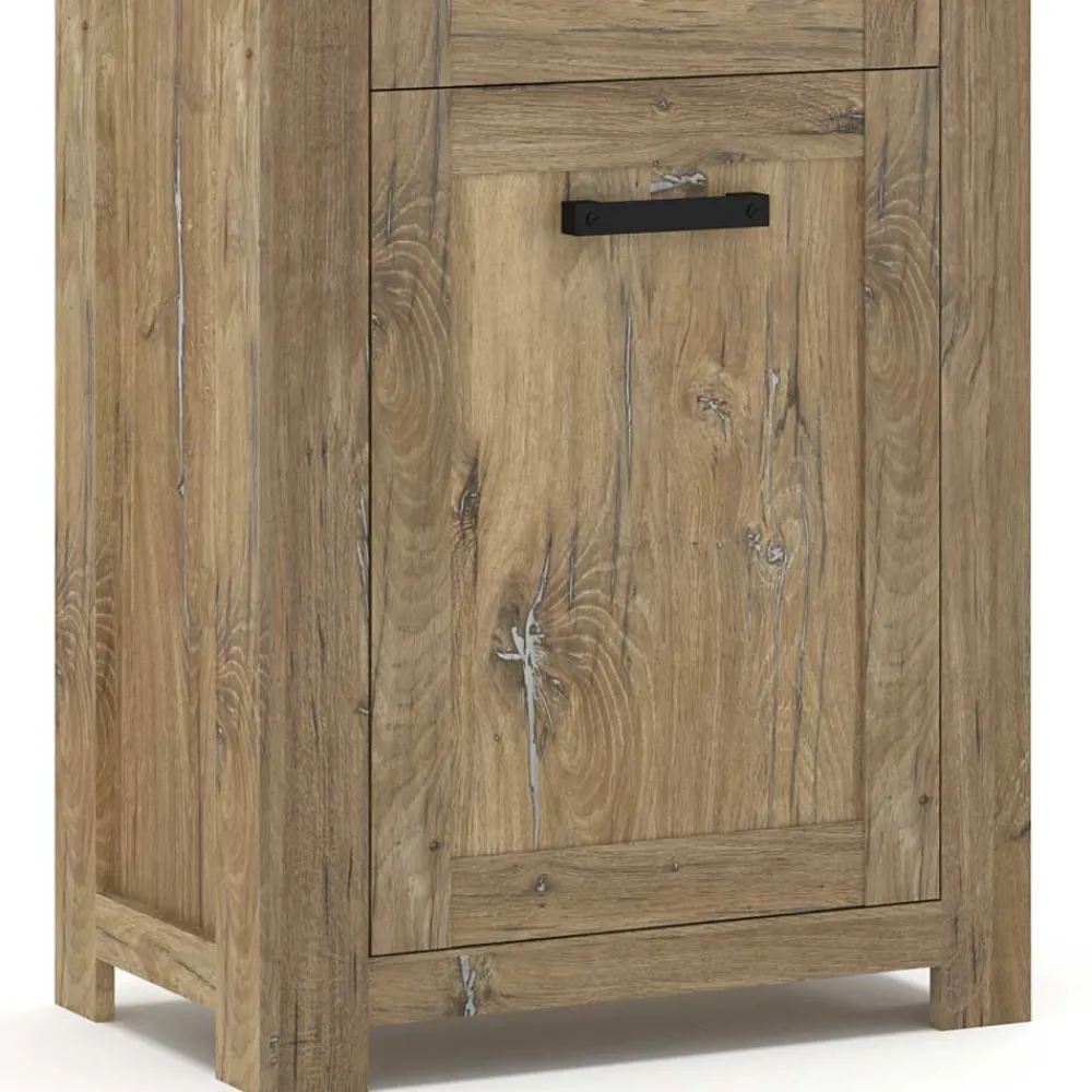 Wohnen Vitrinen<65x200x40 2-türige Vitrine in Eiche Dunkel - Fanos