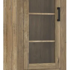Wohnen Vitrinen<65x200x40 2-türige Vitrine in Eiche Dunkel - Fanos