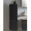 Wohnen Schränke<40x135x35 2-türiger Badschrank in Dunkelgrau - Agiruan