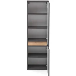 Wohnen Schränke<40x135x35 2-türiger Badschrank in Dunkelgrau - Agiruan