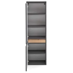 Wohnen Schränke<40x135x35 2-türiger Badschrank in Dunkelgrau - Agiruan