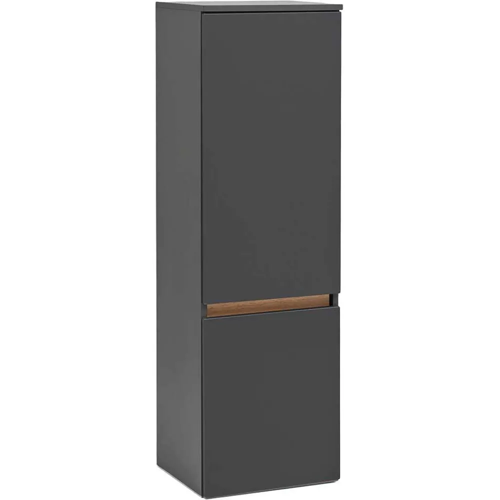Wohnen Schränke<40x135x35 2-türiger Badschrank in Dunkelgrau - Agiruan