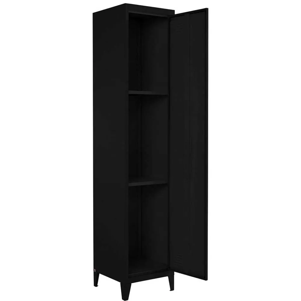 Wohnen Schränke<38x180x38 1-türiger Metallspind in Schwarz - Trio
