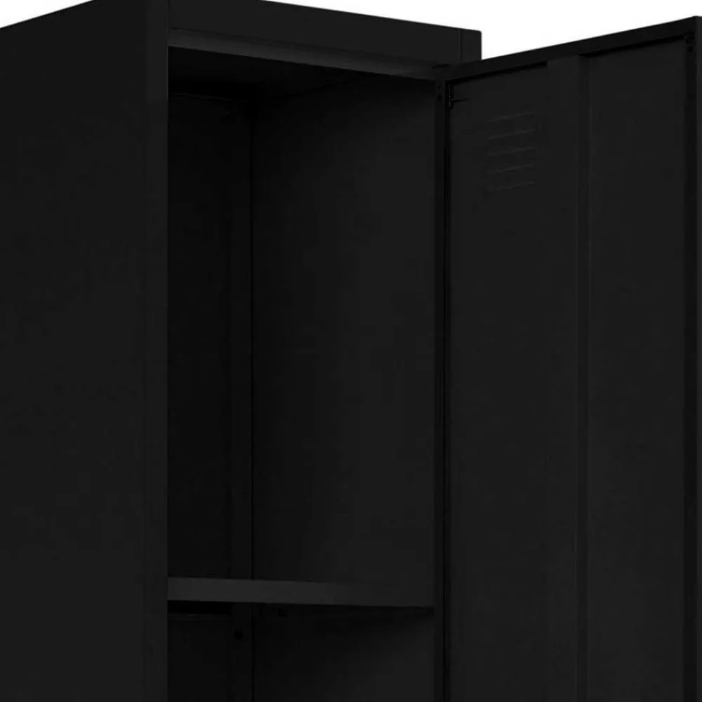 Wohnen Schränke<38x180x38 1-türiger Metallspind in Schwarz - Trio