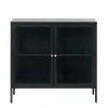 Wohnen Vitrinen<90x85x40 2-türiger Schrank aus Glas & Metall - Butoaie