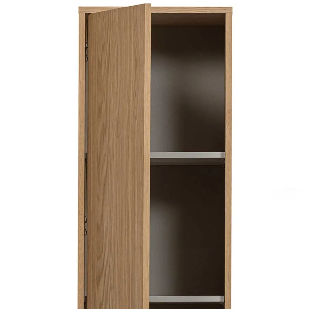 Wohnen Vitrinen<40x199x40 2-türiger Schrank in Eiche Furnier - Ewana