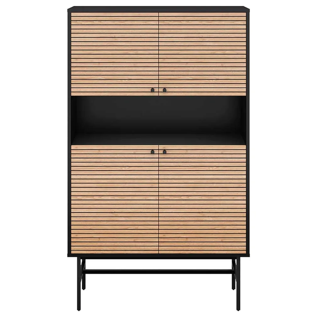 Wohnen Highboards<100x155x40 4-türiges Highboard mit offenem Fach - Varaba