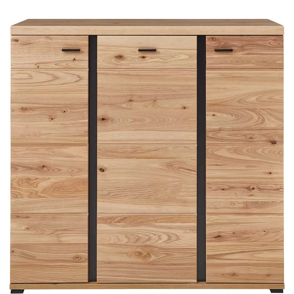 Wohnen Highboards<123x121x42 3-türiges Highboard teilmassiv - Latenda