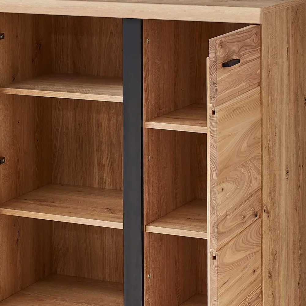 Wohnen Highboards<123x121x42 3-türiges Highboard teilmassiv - Latenda