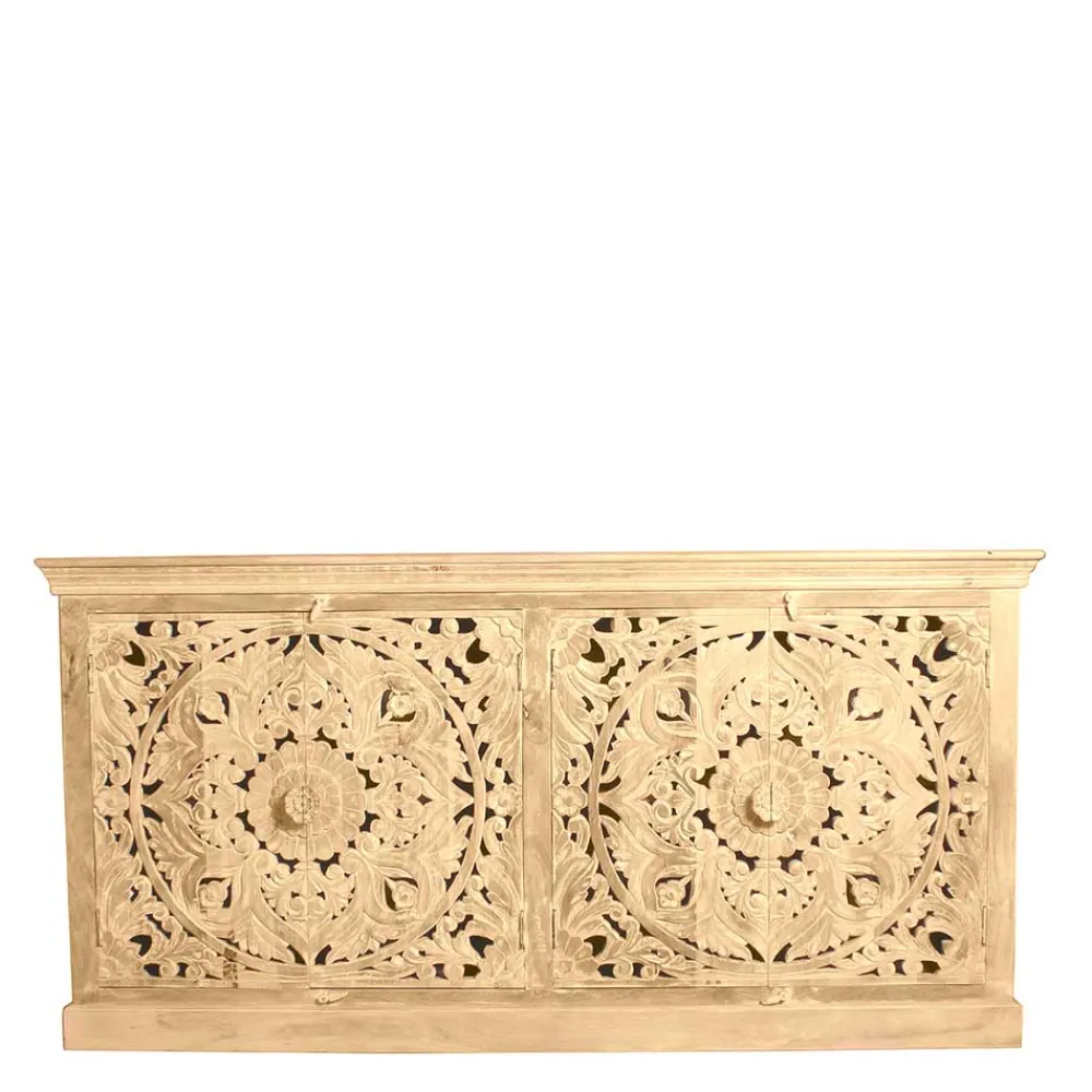 Wohnen Sideboards<180x90x45 4-türiges Sideboard im Ethno Stil - Runiasa