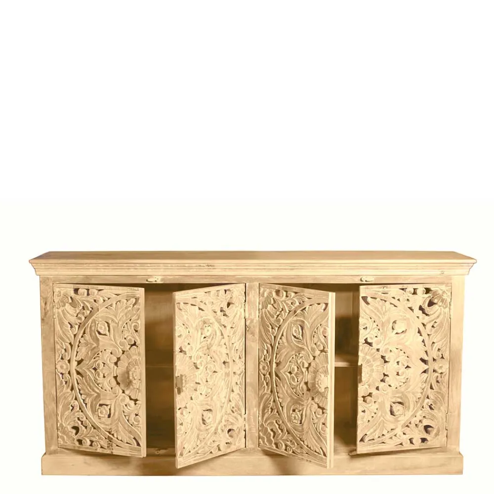 Wohnen Sideboards<180x90x45 4-türiges Sideboard im Ethno Stil - Runiasa
