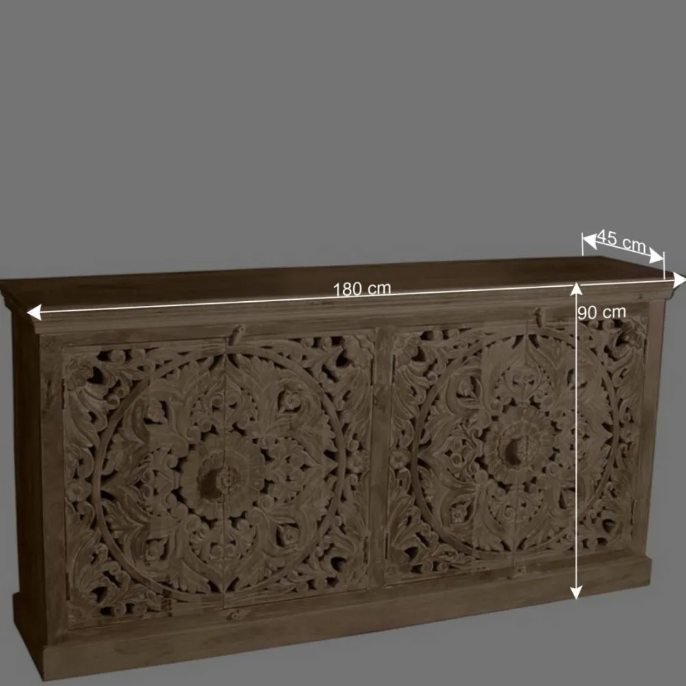 Wohnen Sideboards<180x90x45 4-türiges Sideboard im Ethno Stil - Runiasa