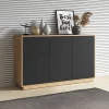 Wohnen Sideboards<160x75x40 3-türiges Sideboard in Schwarz - Ilunas