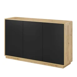 Wohnen Sideboards<160x75x40 3-türiges Sideboard in Schwarz - Ilunas