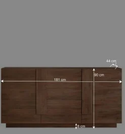 Wohnen Sideboards<181x90x44 3-türiges Sideboard mit Sockelgestell - Basento