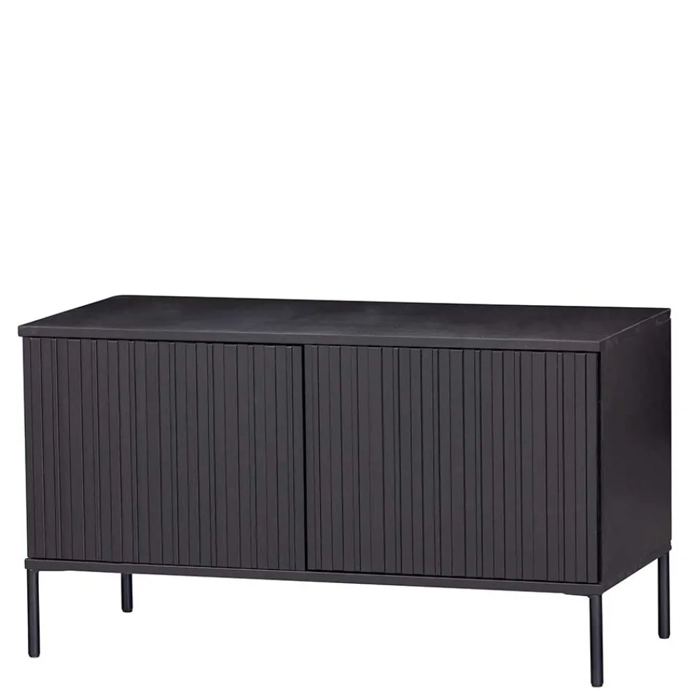 Wohnen Lowboards<100x56x44 2-türiges TV Board in Schwarz - Gelvins