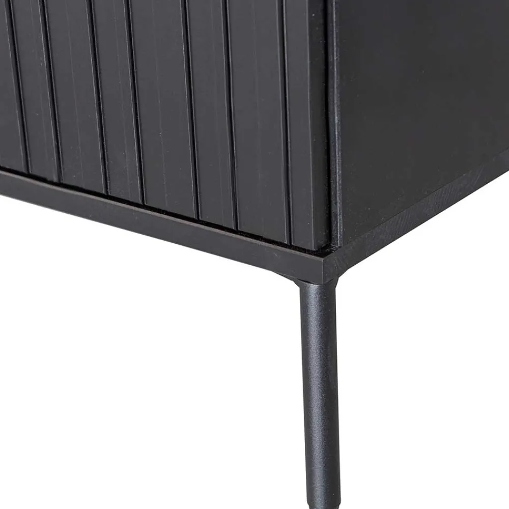 Wohnen Lowboards<100x56x44 2-türiges TV Board in Schwarz - Gelvins