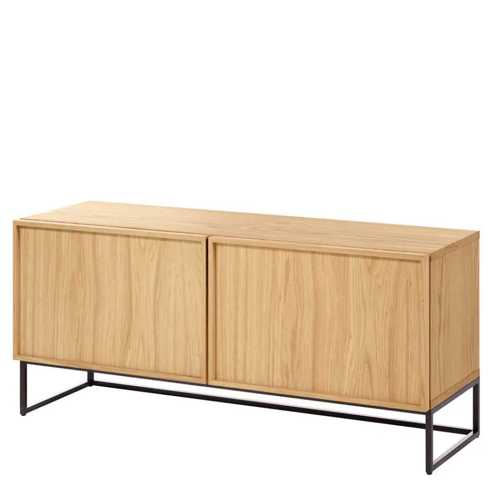 Wohnen Tv & Hifi-Möbel|Lowboards<112x51x42 2-türiges TV Lowboard in Eiche - Ravilon