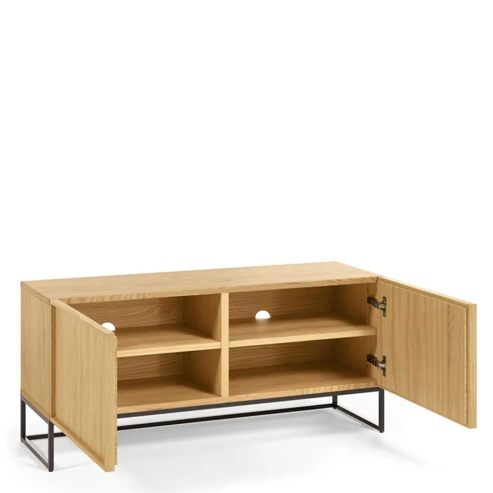Wohnen Tv & Hifi-Möbel|Lowboards<112x51x42 2-türiges TV Lowboard in Eiche - Ravilon