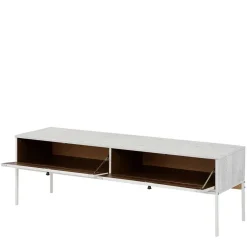 Wohnen Tv & Hifi-Möbel|Lowboards<140x45x40 TV Board aus Kiefer in Creme Weiß - Ejeliva