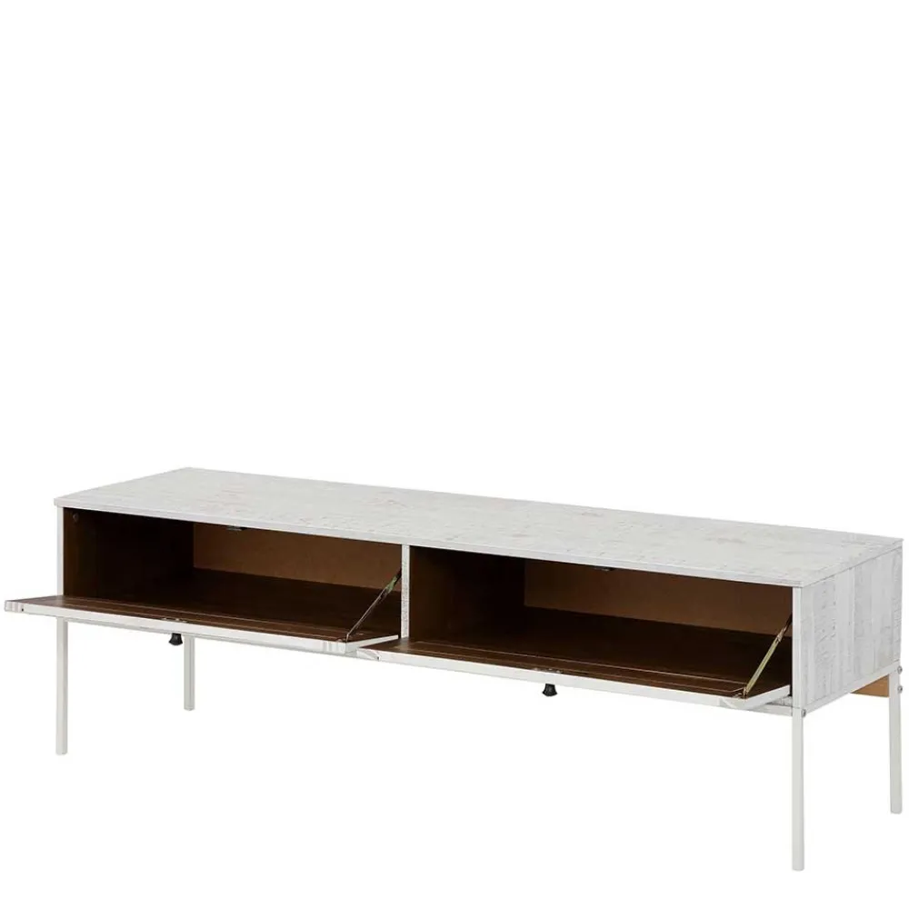 Wohnen Tv & Hifi-Möbel|Lowboards<140x45x40 TV Board aus Kiefer in Creme Weiß - Ejeliva