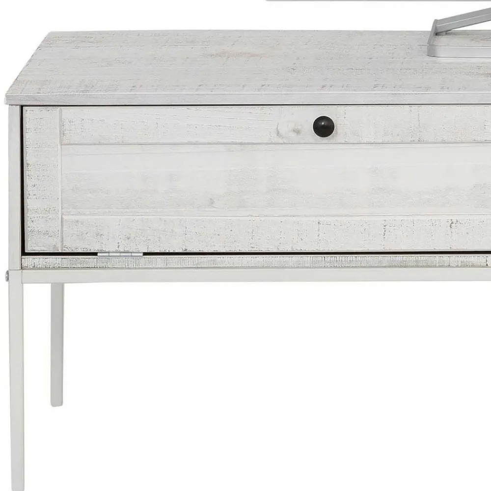 Wohnen Tv & Hifi-Möbel|Lowboards<140x45x40 TV Board aus Kiefer in Creme Weiß - Ejeliva